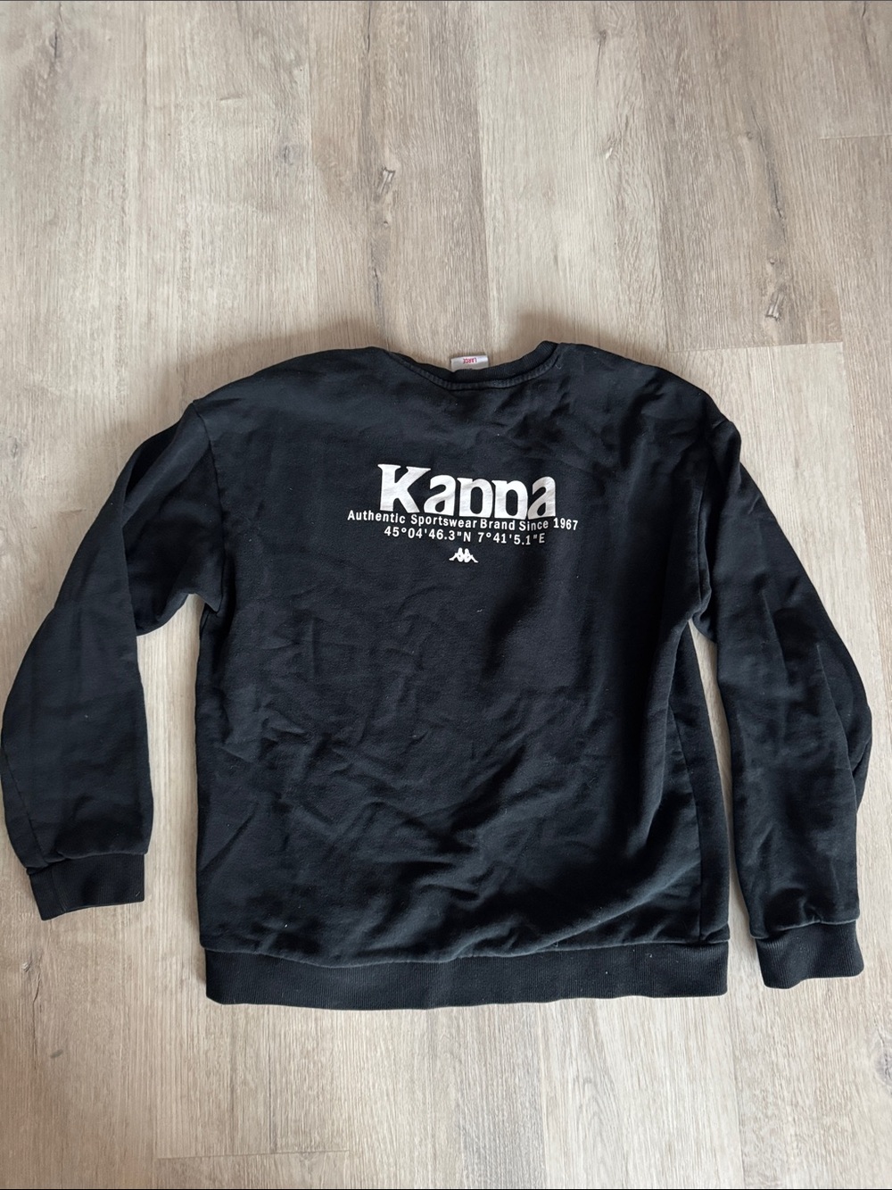 Kappa Black Crewneck with White Logo Back